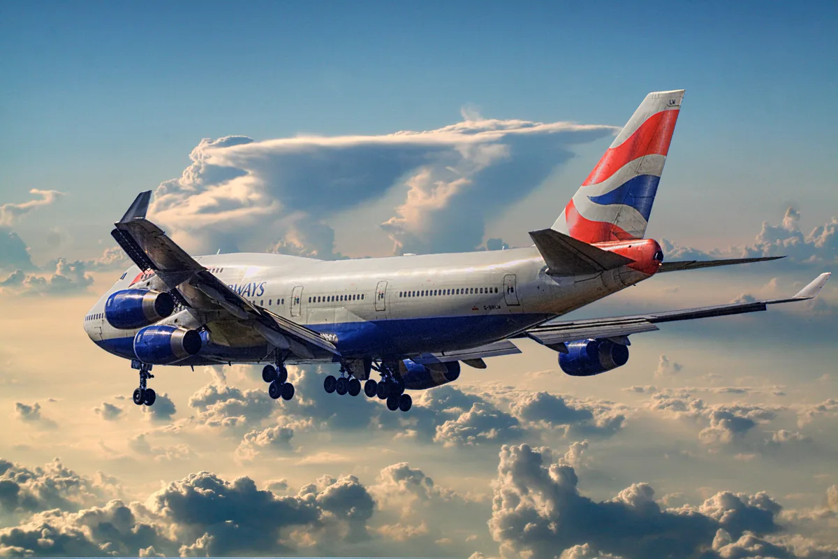 British Airways flight to Namibia
